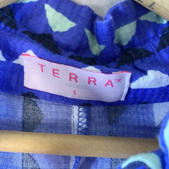 Vintage Terra Women Geometric Button Top Sz‎ L Oversized Artsy Boho Made Korea - Picture 12 of 16